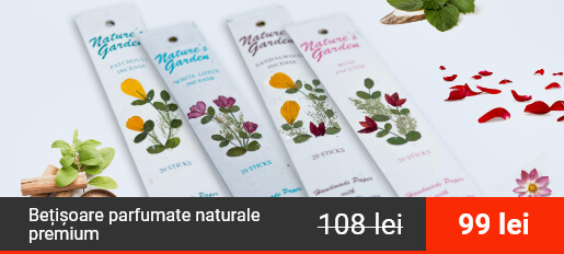 Bețișoare parfumate naturale premium, Trandafir, Patchouli, Lotus Alb, Lemn de Santal – Pachet 4 Arome