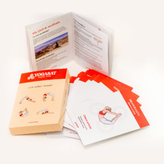 Set carduri cu 53 de asane Yogasat + broșură ghid meditație