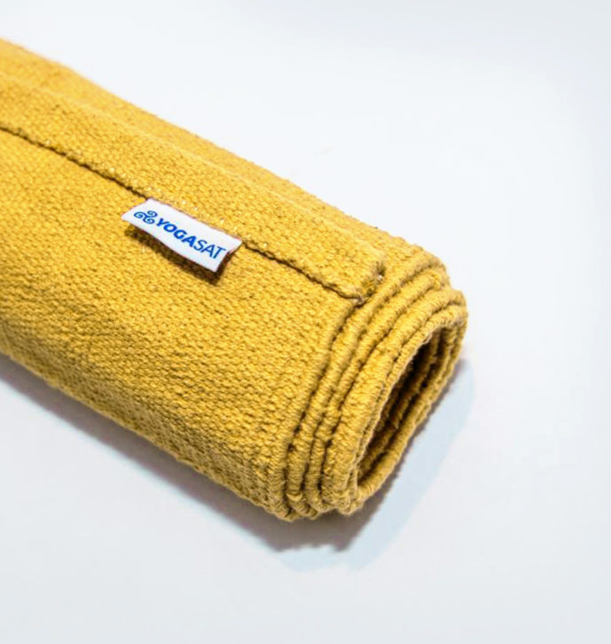 Covor YogaSat din bumbac, Galben cu broderie 7 Chakre Covor YogaSat din bumbac, Galben cu broderie 7 Chakre